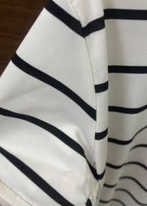 White Top With Black Stripes. Korean T Shirt