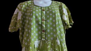 Green Printed anarkali gown