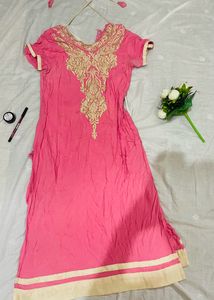 Pink Kurti With Dori