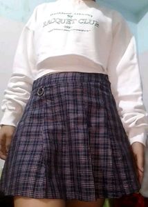 Plaid Pleated Mini Skirt