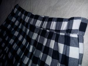 Black White Check Skirt