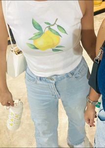 cute lemon Print Tank Top