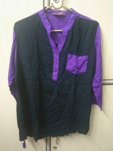 Purple & Black Tunic Top