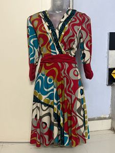 Dior Fashion Abstract Print Dress
