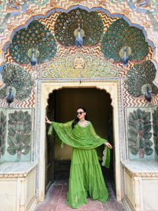 Green Embroidered Kurta Set