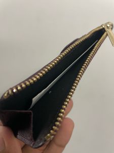 Burgundy Leather Card Holder Wallet