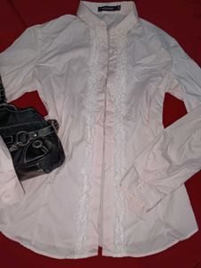 Ruffled Button-Up Shirt