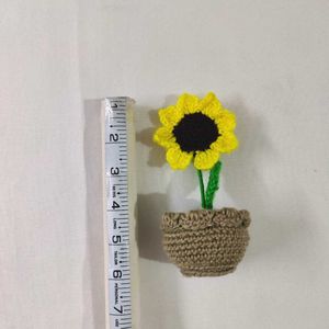 Handmade Crochet Sunflower Pot