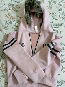 Cute Pink Zipper Hoodie