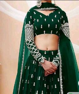 Green Lahanga Choli Set