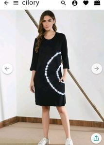Tie Dye 3/4 Sleeves T-Shirt Dress