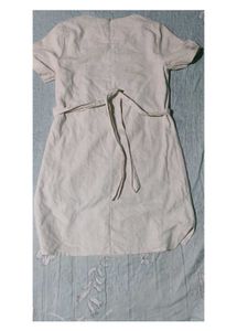 Natural Elegance - Off-White A-Line Dress