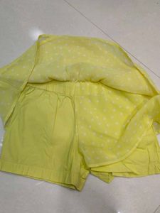 Yellow Ruffled Skirt Shorts