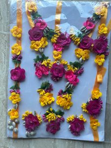 Haldi Ceremony artifical flower bridal set