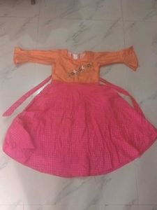 Girls Pink & Peach Party Dress