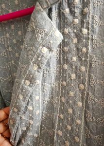 Plaid and Embroidered shirt combo