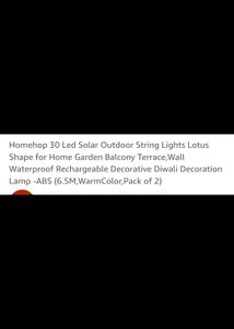 SOLAR LIGHTS. Flower String Lights - Set of Two
