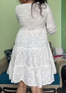 White Cotton Mini Dress 🤍