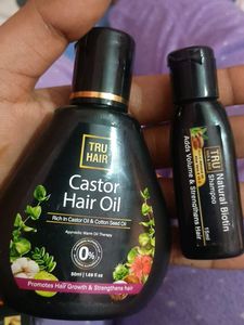 Castor Hair Oil  .With Free Natural Biotin Shampoo