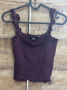 Wine Coloured Sleeveless Top