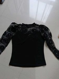 Black Embellished Top