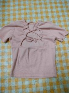 Cute Pink Backless Top