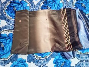 Elegant Brown & Gold Saree