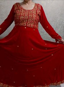 Elegant Red Ethnic Gown