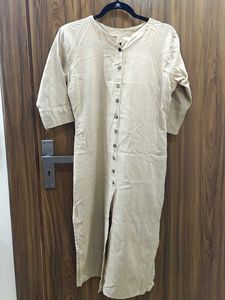 Versatile Khaki Linen Blend Tunic Dress