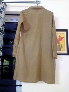 Anouk Women&#39;s Khaki Straight Fit Kurti