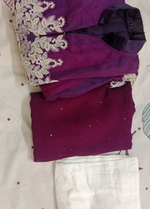 Purple Anarkali Suit with Embroidery🌸