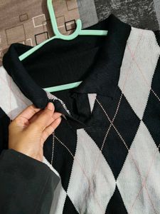 ◼️Argyle Pattern Long Sleeve Top ▪️◾