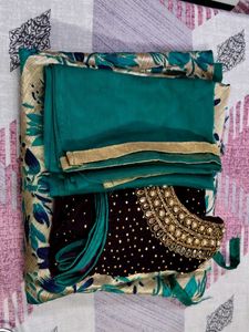 Green Floral Lehenga