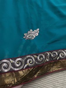 New Green Saree With Blouse