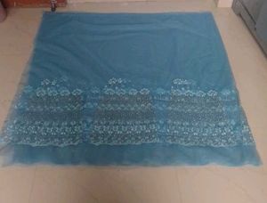 Teal Embroidered Fabric Piece 5 Mtr