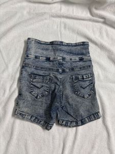 Acid Wash Denim Shorts