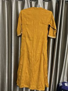 Soch (S)  Mustard Embroidered Kurti