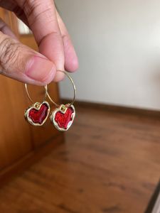 Heart Hoop Earrings 🍓