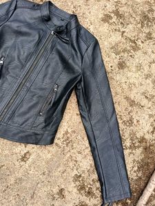 Stylish Black Faux Leather Jacket