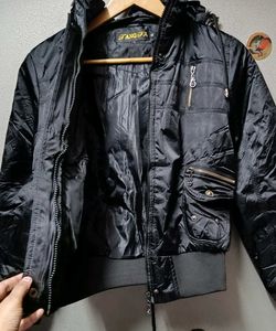 Vintage 90&#39;s Black Zip Up Puffer Jacket