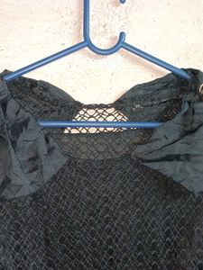 Girl's Elegant Lace Top Layered Black 🖤