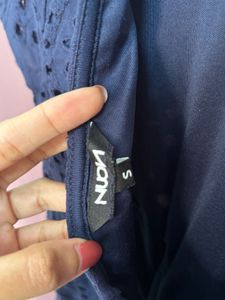 Nuon Navy Blue Eyelet Dress