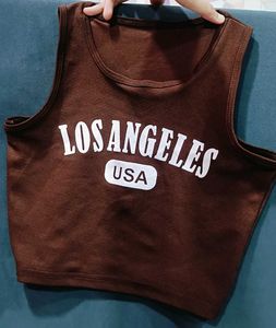 Brown Sleeveless Crop Top (S)