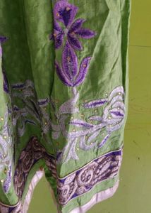 💥DIWALI OFFER💥Green &amp; Purple Embroidered Anarkal