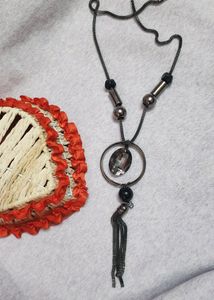 Black Metallic Imitation Stylish Neckpiece - 1 Pc