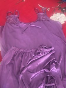 Silky Purple Pajama Set