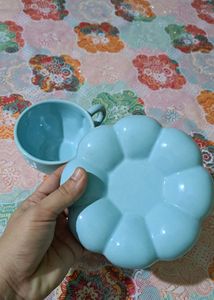 Bubble tea mug with saucer