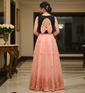 Elegant Peach Lehenga with Bow Detail