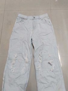 Ripped Wide Leg Jeans