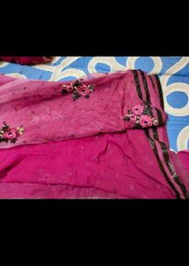 Heavy Embroidery Saree With Blouse